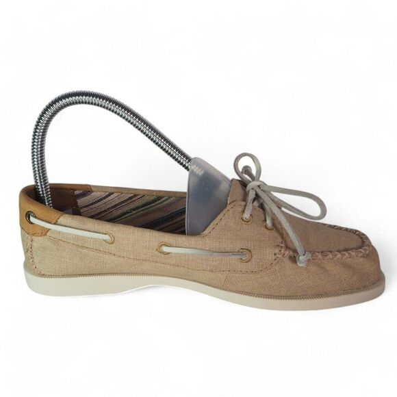Sperry Authentic Original Venice 2- Eye Linen Boat Shoes "Natural" Women's 6.5M - Picture 7 of 12
